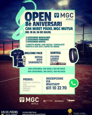 poster del torneo OPEN 8È ANIVERSARI MGC