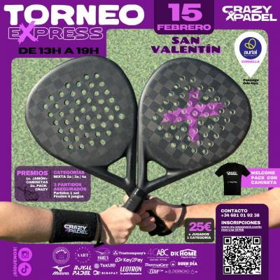 poster torneo CRAZYXPADEL EXPRESS 15/02 SAN VALENTÍN
