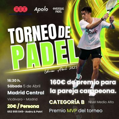poster del torneo TORNEO APOLO EVENTOS 160€ PREMIO