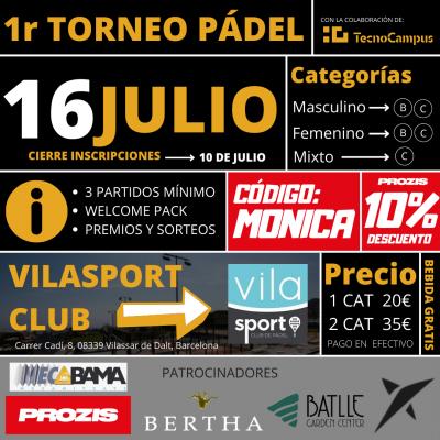 poster del torneo 1R EDICIÓN ENTREPISTAS 16 DE JULIO VILASPORT CLUB