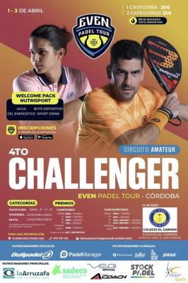 poster torneo 4º CHALLENGER EVEN PADEL TOUR CóRDOBA