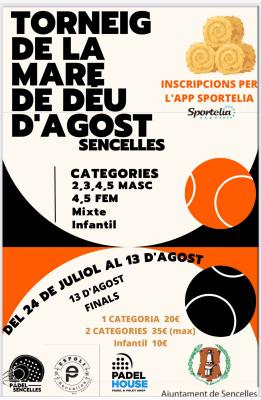 poster del torneo TORNEIG MARE DE DEU D’AGOST PADEL SENCELLES