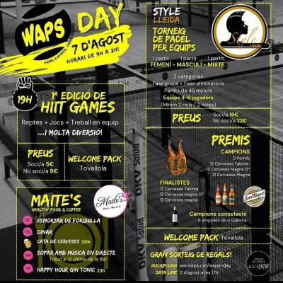 poster del torneo TORNEIG DE PÀDEL PER EQUIPS WAPS DAY