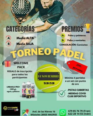 poster del torneo TORNEO DE PADEL