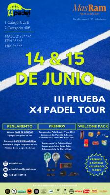 poster del torneo III PRUEBA X4 PADEL TOUR