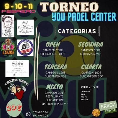 poster del torneo TORNEO YOU PADEL CENTER