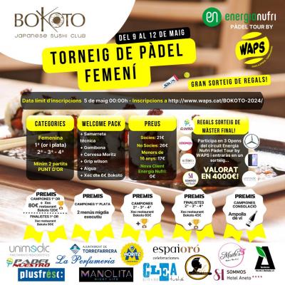 poster torneo 3A PROVA ENERGIANUFRI PÀDEL TOUR 2024 - OPEN FEMENÍ BOKOTO