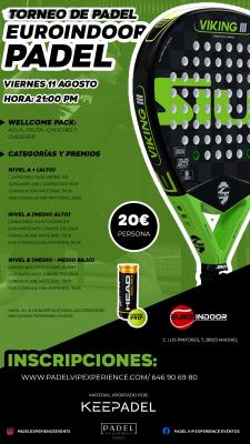 poster del torneo TORNEO KEEPADEL NOCTURNO VIERNES 11 AGOSTO & EUROINDOOR