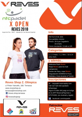 poster del torneo X OPEN REVES 2018