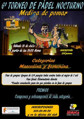 poster del torneo 6º TORNEO DE PADEL NOCTURNO MEDINA DEL POMAR