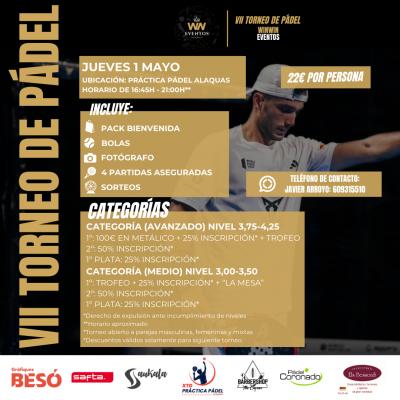 poster torneo VII TORNEO DE PADEL 1 DE MAYO (DIA DEL TRABAJADOR)
