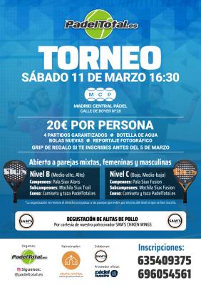 poster del torneo TORNEO PADELTOTAL.ES - B Y C