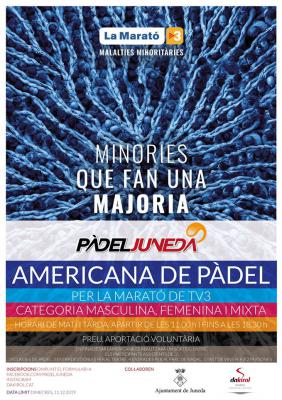 poster torneo AMERICANA DE PADEL PER LA MARATÓ DE TV3