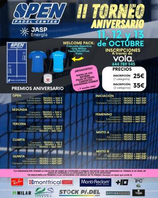 poster torneo II TORNEO ANIVERSARIO OPEN PADEL CENTER