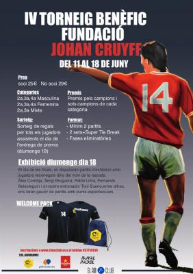 poster del torneo IV TORNEIG BENÈFIC JOHAN CRUYFF