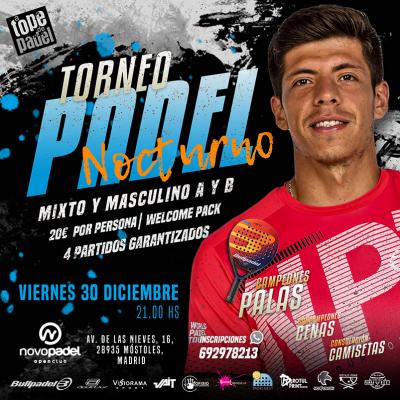 poster del torneo TORNEO MIXTO & MASCULINO (A Y B) NOCTURNO VIERNES 30/12 21HS PISTAS CUBIERTAS
