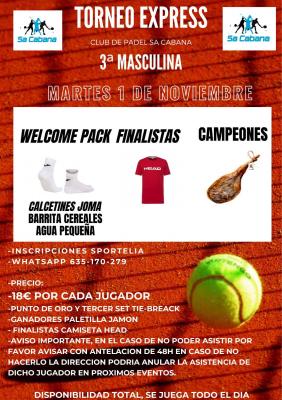 poster del torneo TORNEO EXPRESS 3A MASCULINA EN SA CABANA