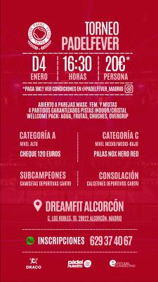 poster del torneo TORNEO PADEL FEVER & DREAMFIT ALCORCON (A & C)