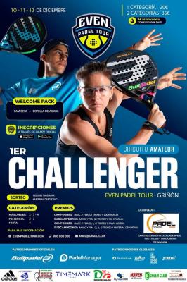 poster torneo 1ER CHALLENGER EVEN PADEL TOUR MADRID SUR