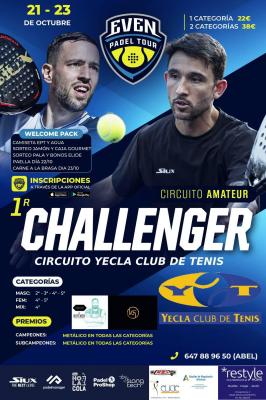 poster del torneo 1ER CHALLENGER YECLA EVEN PADEL TOUR
