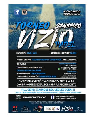 poster del torneo TORNEO BENÉFICO VIZIO PADEL MASCULINO 