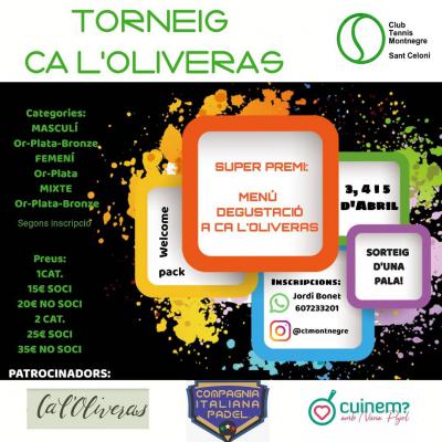 poster del torneo TORNEIG CA L'OLIVERAS
