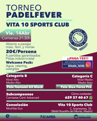 poster del torneo ¡ÚLTIMAS PLAZAS! - ABIERTO A PAREJAS MASCULINAS, FEMENINAS Y MIXTAS