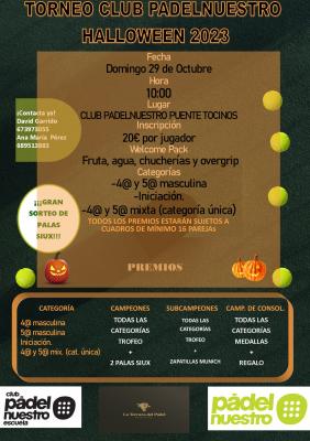 poster del torneo TORNEO HALLOWEEN CLUB PADELNUESTRO