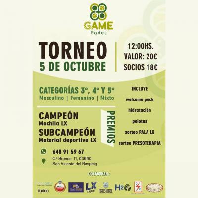 poster del torneo TORNEO DE PADEL