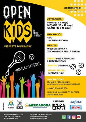 poster del torneo OPEN KIDS