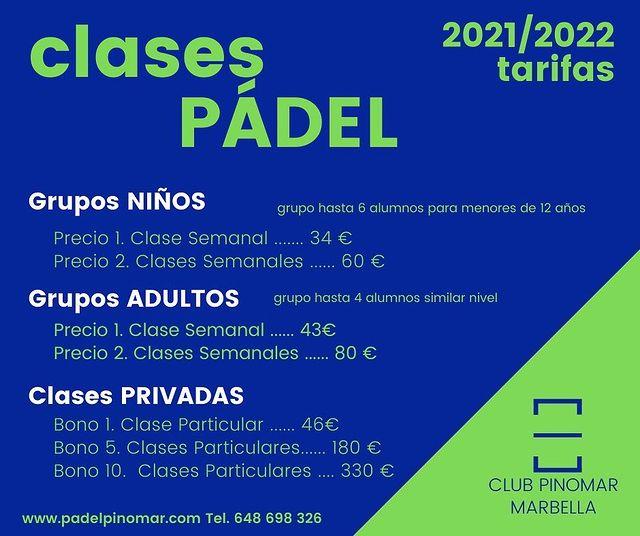 cartel clases de padel CLASES DE PADEL