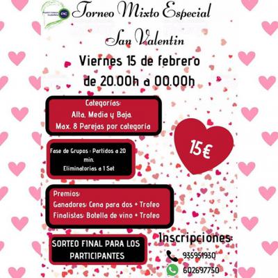poster del torneo TORNEO ESPECIAL  MIXTO DE SAN VALENTIN