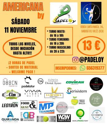 poster del torneo AMERICANA PADELOY - SÁBADO 11 DE NOVIEMBRE