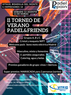 poster del torneo II TORNEO DE VERANO PADEL&FRIENDS