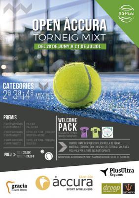 poster del torneo OPEN ÀCCURA PADEL MIXT