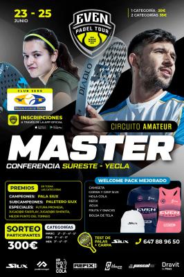 poster del torneo MÁSTER CONFERENCIA SURESTE EVEN PADEL