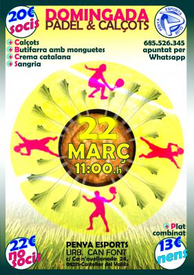 poster del torneo PÀDEL & CALÇOTS DOMINGADA