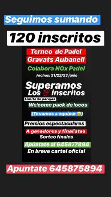 poster del torneo TORNEO DE PADEL GRAVATS AUBANELL