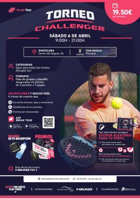 poster del torneo TORNEO CHALLENGER CLUB NATACIÓ MONT JUÏC BY BREAK TOUR