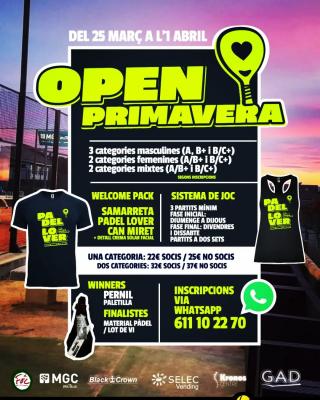 poster torneo OPEN PRIMAVERA