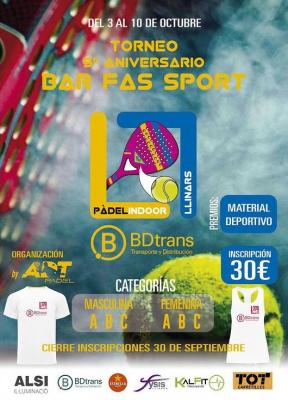 poster del torneo 5º ANIVERSARIO DEL BAR FAS SPORT LLINARS