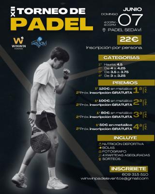 poster del torneo XII TORNEO DE PADEL 7 DE JUNIO