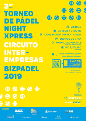 poster del torneo 3º NIGHT-EXPRESS INTER-EMPRESAS BizPadel
