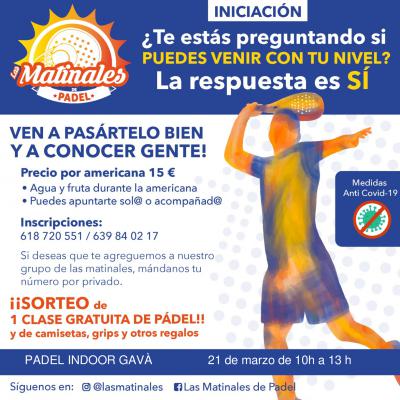 poster del torneo LAS MATINALES DE PÁDEL -INICIACIÓN-