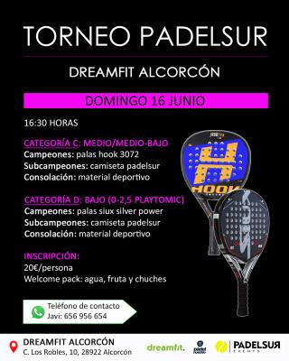 poster del torneo TORNEO PADELSUR CATEGORIAS C: MEDIO/MEDIO-BAJO Y D: BAJO