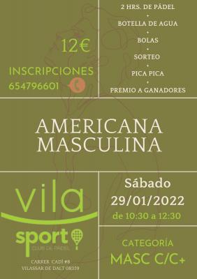poster del torneo AMERICANA VILASPORT MASCULINA  29-1-2011