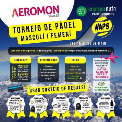 poster del torneo OPEN MASCULÍ I FEMENÍ AEROMON VIATGES