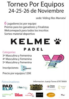 poster del torneo TORNEO POR EQUIPOS KELME PÁDEL