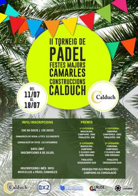 poster torneo II TORNEIG DE PÀDEL FESTES MAJORS DE CAMARLES