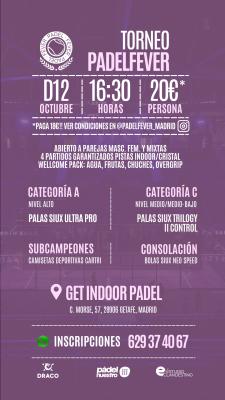 poster del torneo TORNEO PADEL FEVER & GET INDOOR PADEL (A & C)